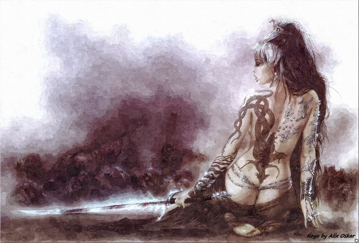 Oeuvre de Royo-facon huile Toile