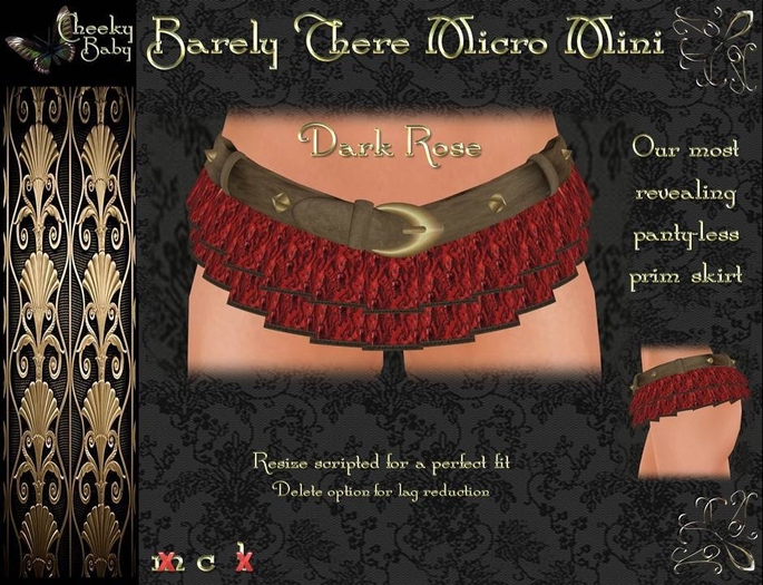 Dark Rose Barely There Micro Miniskirt