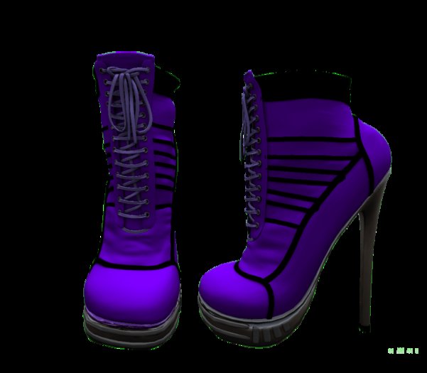 (PB)Purple.Black Ankle Bootie