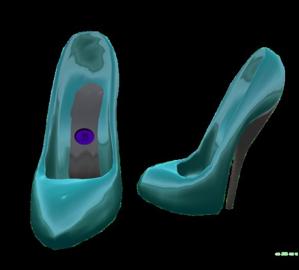 (PB)High Heeled Pumps Aqua
