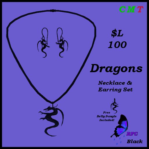 Dragon Necklace Set - Black