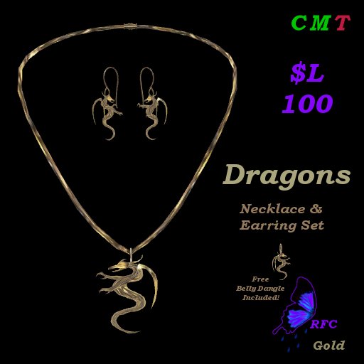 Dragon Necklace Set - Gold