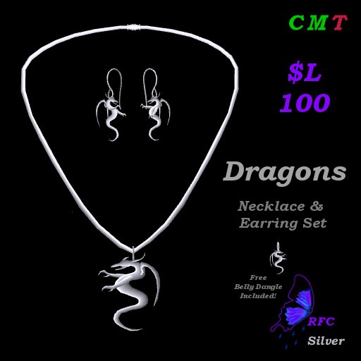 Dragon Necklace Set - Silver