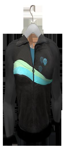 (PB)Gray&Aqua Zip Up (m) (boxed)
