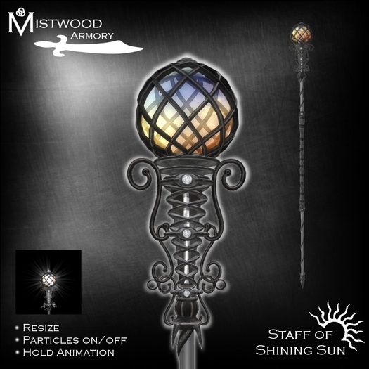 [Mistwood Armory] Staff of Shining Sun - Roleplay staff with Ao