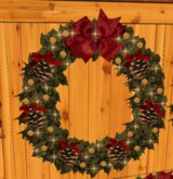 Christmas Wreath #11 with Twinkling Silver and Gold Lights 