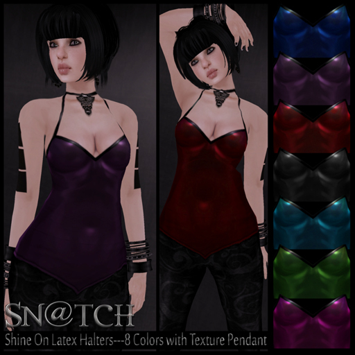 :::Sn@tch Shine On Latex Halters:::