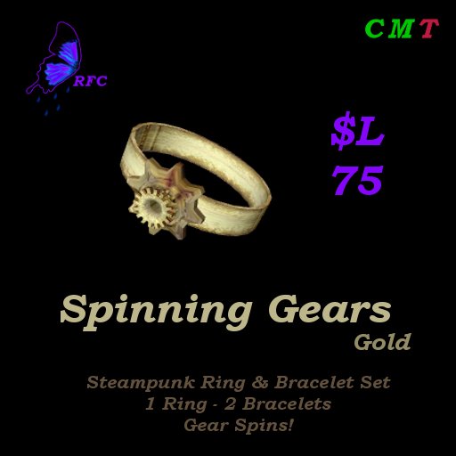 Spinning Gears Ring Set - Gold