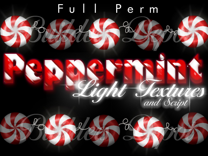 FULL PERM Peppermint Christmas Lights -2 Textures & Script