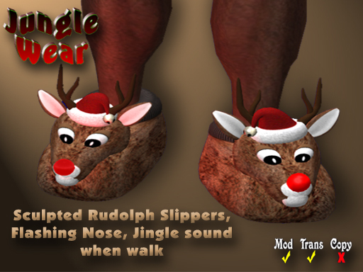 Jungle Wear - Chirstmas Rudolph Slippers