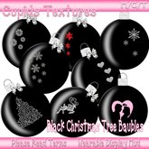 8 BLACK CHRISTMAS TREE BAUBLES Textures