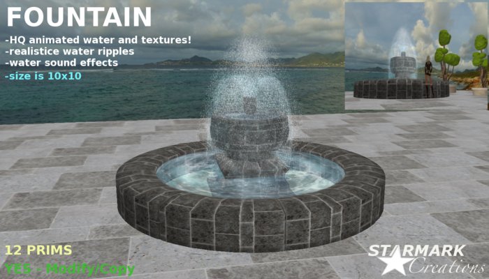 INVENTORY SALE! HQ ANIMATED WATER FOUNTAIN from STARMARK CREATIONS *** PROMO***