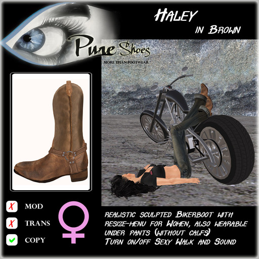 << PURE >> Pure Shoes - Haley (in Brown) [inworld price 99L$]