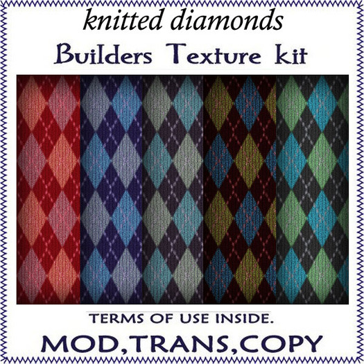 KNITTED DIAMONDS FABRIC - texture pack for builders / clothes designers