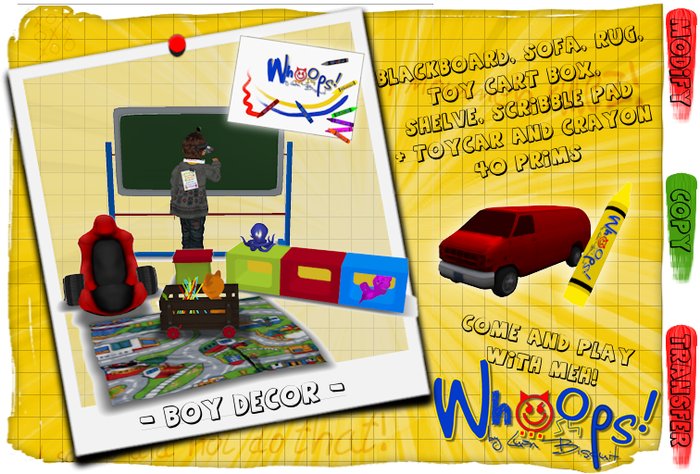 [Whoops!] - Boy Decor Pack (40 Prims) [Box]