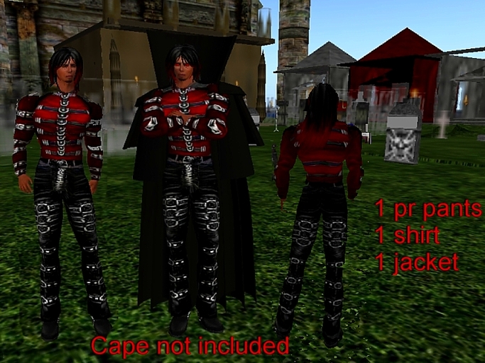 Red & Black Buckle Leather Outft