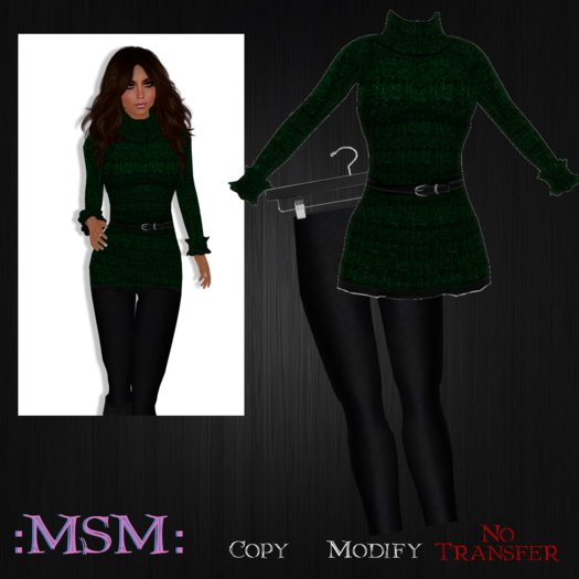 :MSM: Velvet Dress - Green
