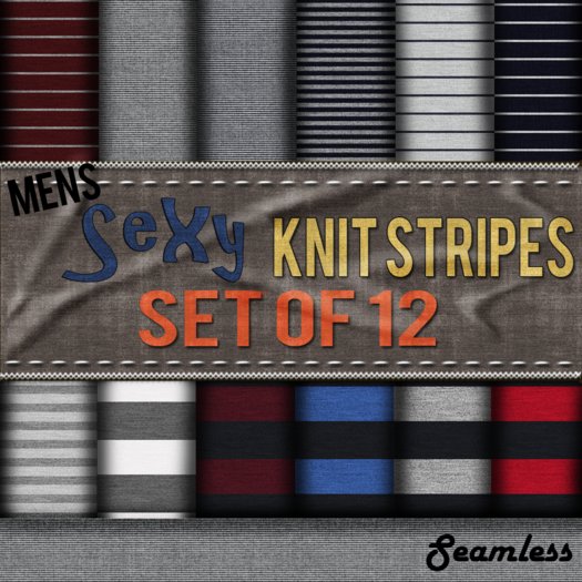 Mens Sexy Knit Stripe Textures