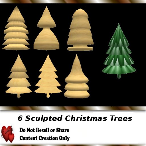 6 pack Christmas tree sculpts 