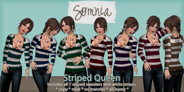 .: Somnia :. Striped Queen {White} {Boxed}