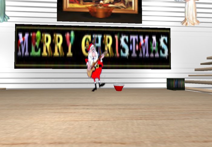 singing santa claus and tipjar