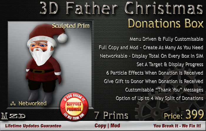 3D Father Christmas - Donations Box