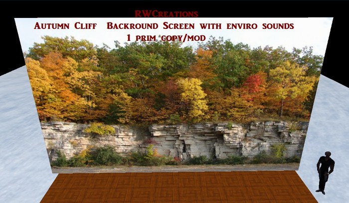 Autumn Cliff Backround Screen with enviroment sounds (boxed) 