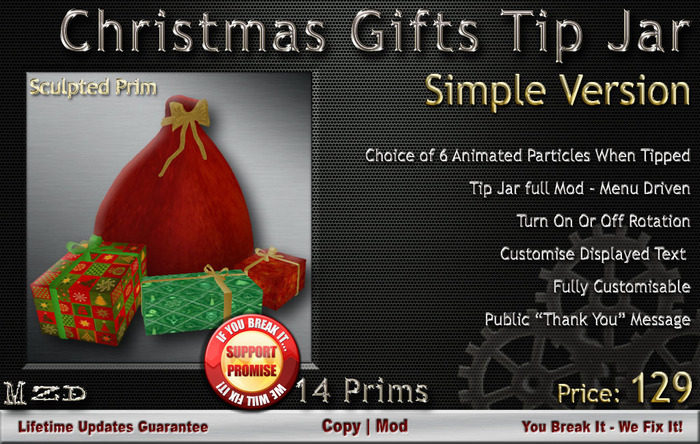Christmas Gifts & Sack Tip Jar - Simple Version