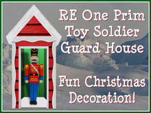 RE One Prim Christmas Toy Soldier Guard House - Fun Xmas Decoration! Copy/Mod