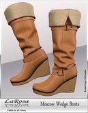 LaRosa Moscow Wedge Boots Natrual