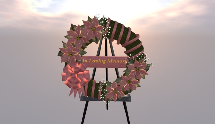 Poinsetta Memorial Wreath Verigated Boxed