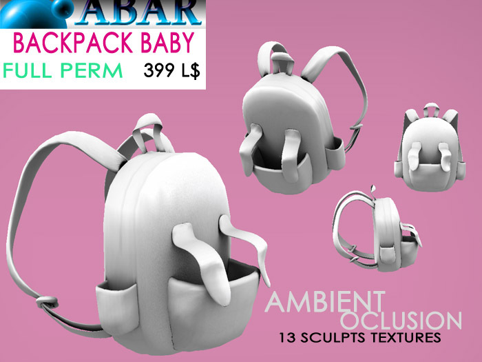 ABAR - BP001 BACKPACK BABY  CHILD /  - sculpt - AMBIENT OCLUSION  - Full Perm