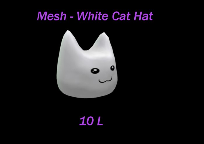 *White Cat Hat - Mesh