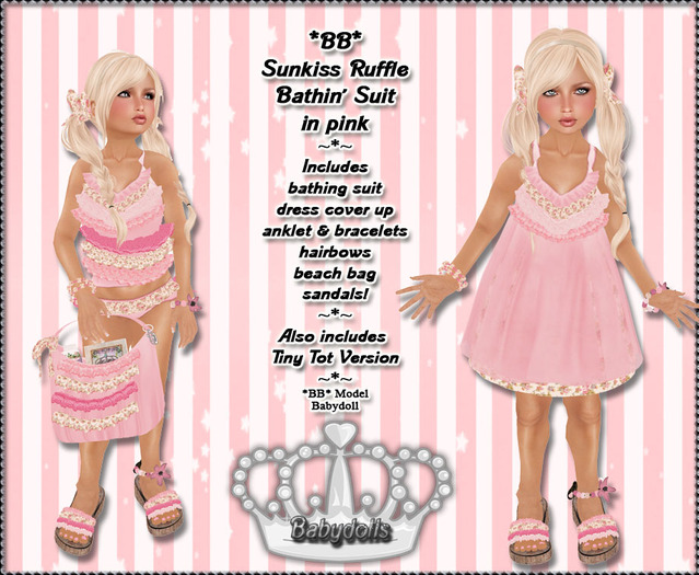 *BB* Sunkiss Ruffle Bathing Suit - pink