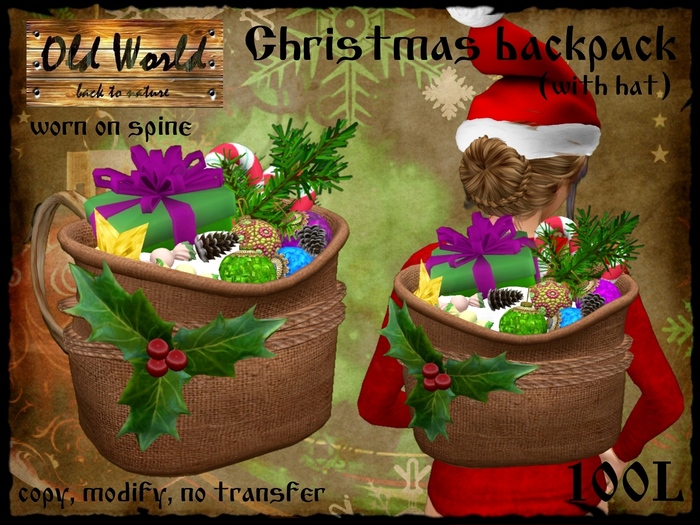 Christmas backpack - Old World - Rustic / Medieval New Year