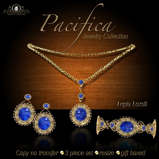 Exquisite Pacifica Collection Lapis Lazuli Jewellery Set