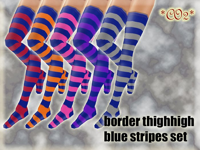 *CO2* border thighhigh blue stripes