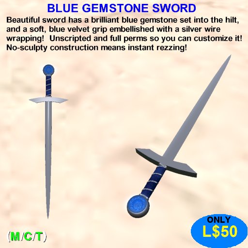 Blue Gemstone Sword (boxed)