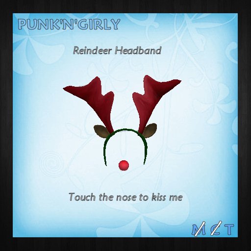 *PG* Rudolph head band with nose kisser