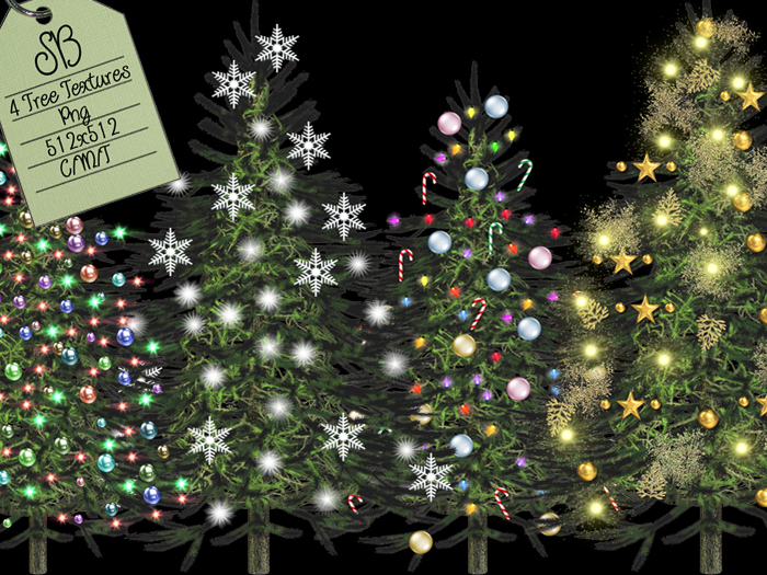 SB 4 DECORATED CHRISTMAS TREE TEXTURES