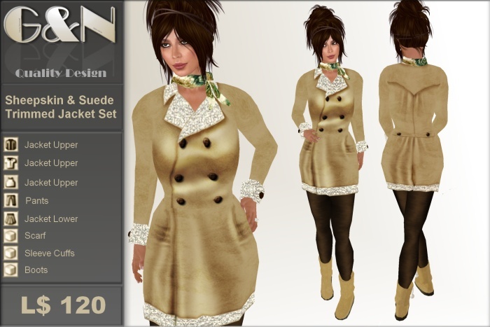 G&N Quality Design Sheepskin & Suede Jacket Set 
