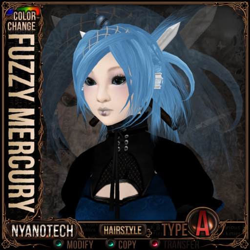 =^.^= Curious Kitties - Color Change Hair - Nyanotech [Type A] - Fuzzy Mercury V3