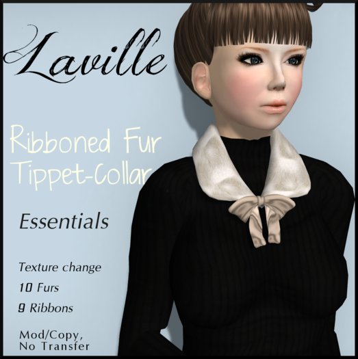 ! Laville ! Ribboned Fur Collar Tippet - Essentials