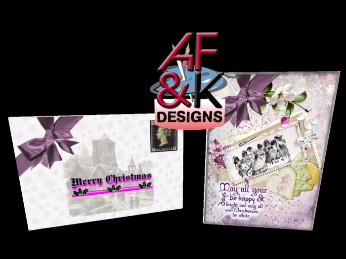 AF&K Designs - Xmas - Ribbon  Greeting Card