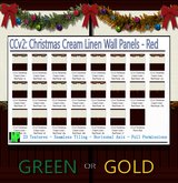 Christmas Cream Linen Panels - Red