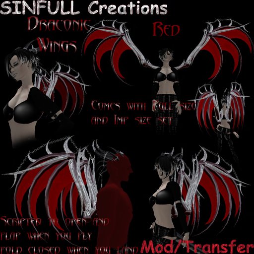 Draconic Wings Red dragon / demon wings by Sinfull Creations