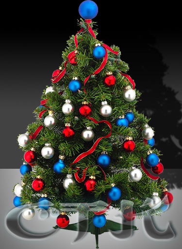 *CTK* Mini Xmas Tree - Red Blue and Silver