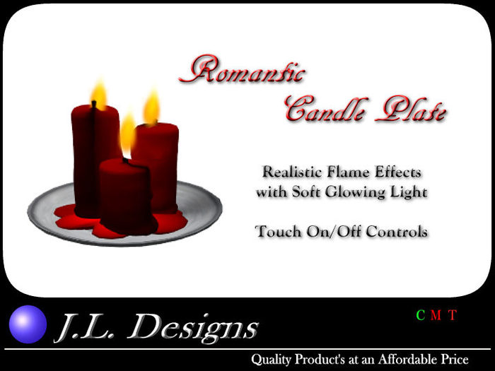 J.L. Designs - Romantic Candle Plate