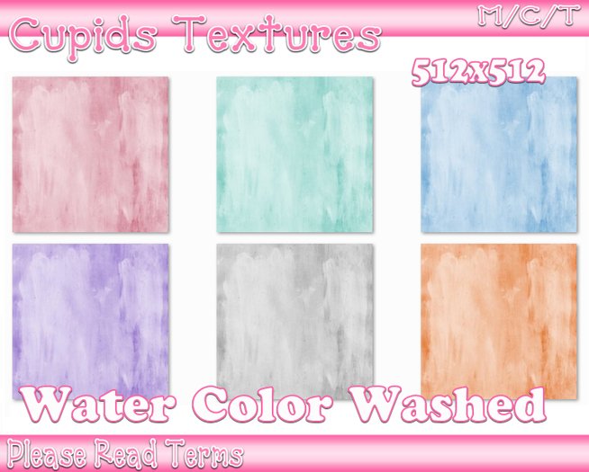 *CUPIDS* 6  WATER COLOR WASHED Textures