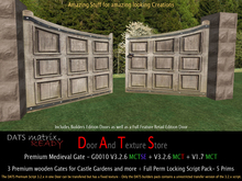 Large Medieval Gate, Double Garden Gate, Gothic Gate, Entrance Gate with Advanced Door Script, 3 version Door Pack G0010